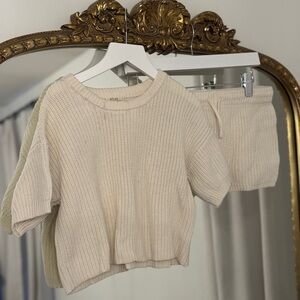 Atlas Grey Knit Sweater and Shorts Set